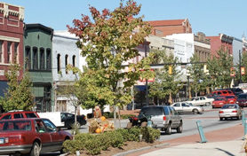 Exterior photo of downtown Anderson