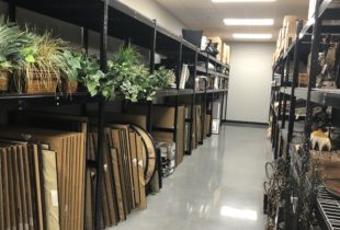 Inside the Corporate Connection warehouse with view of Decor items