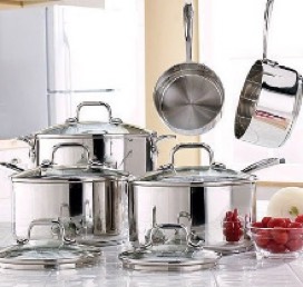 housewares including pots, pans, and lids